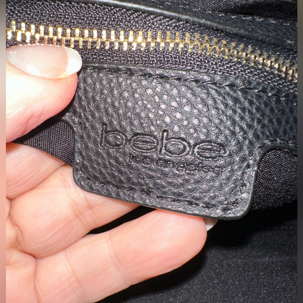 Bebe Black Tote with Gold Accents - Picture 14 of 15